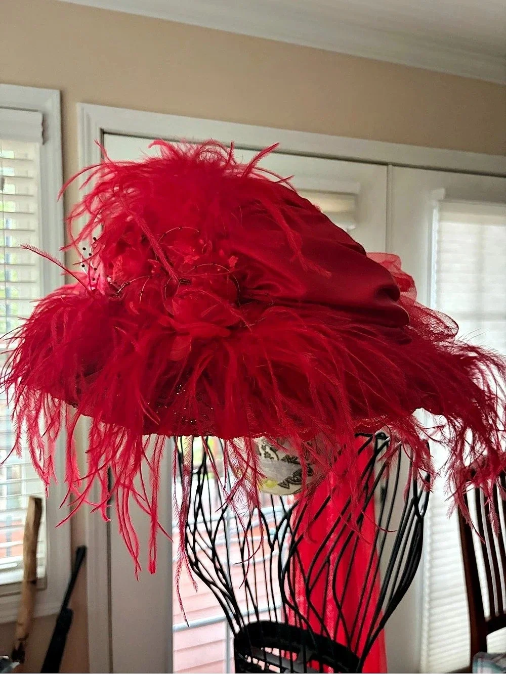 Artifacts Vintage Collections The MaryJean Collection Vintage Red Feather Hat Ve